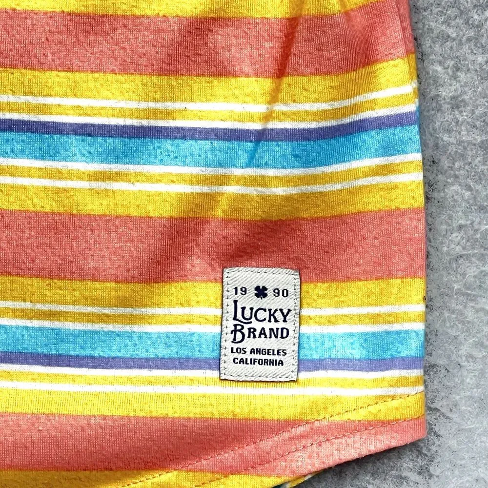 Lucky Brand Girls 10/12 Rainbow Stripe Tank Jogger 2 Piece Lounge Set